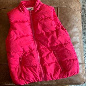 Justice girls quilted, pink vest.